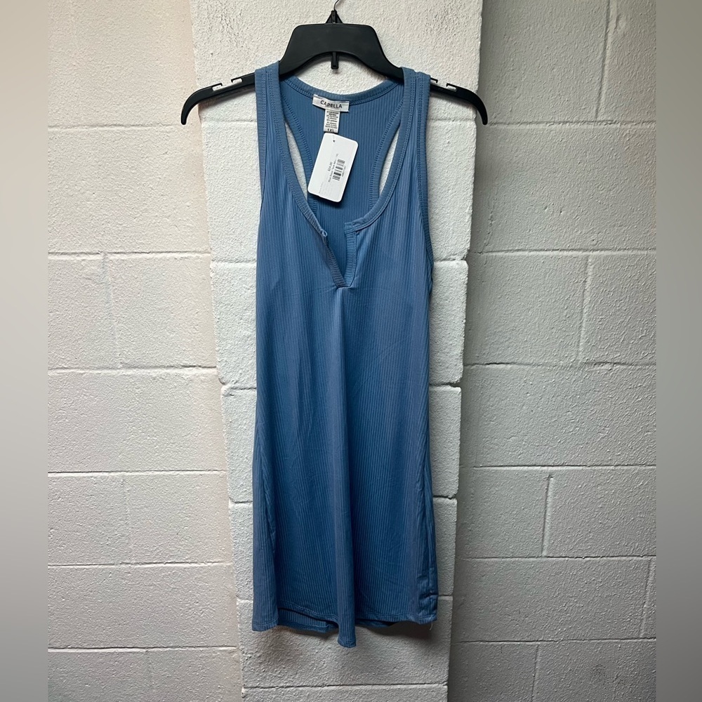 Chic Blue Sleeveless Mini Dress 1XL